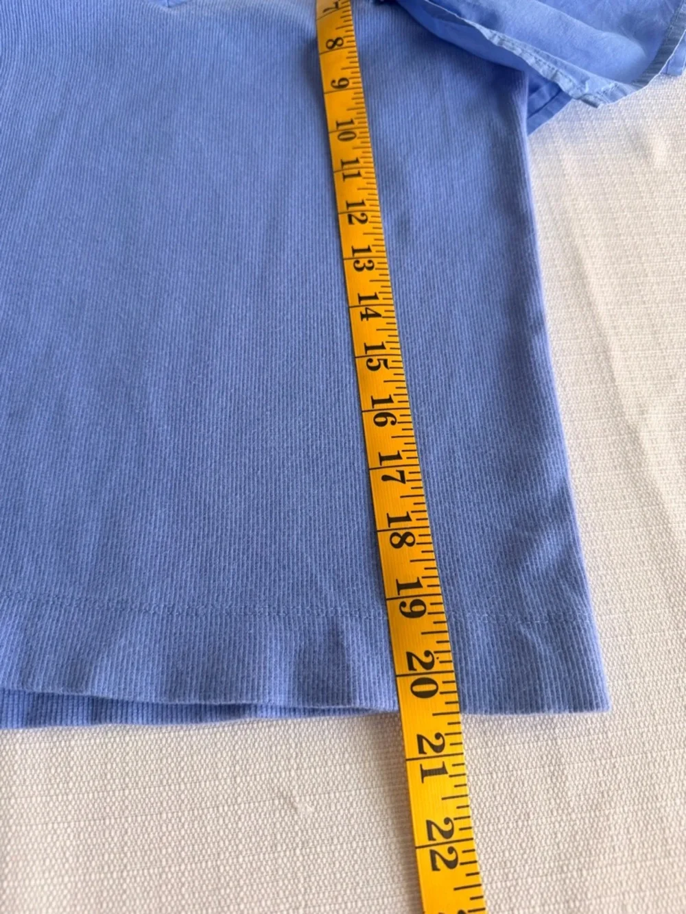 Light Blue Puff-Sleeve V-Neck Tank Top